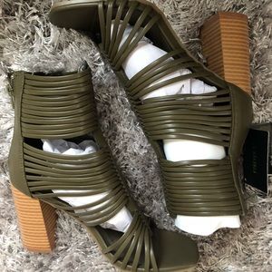 Olive strap heels
